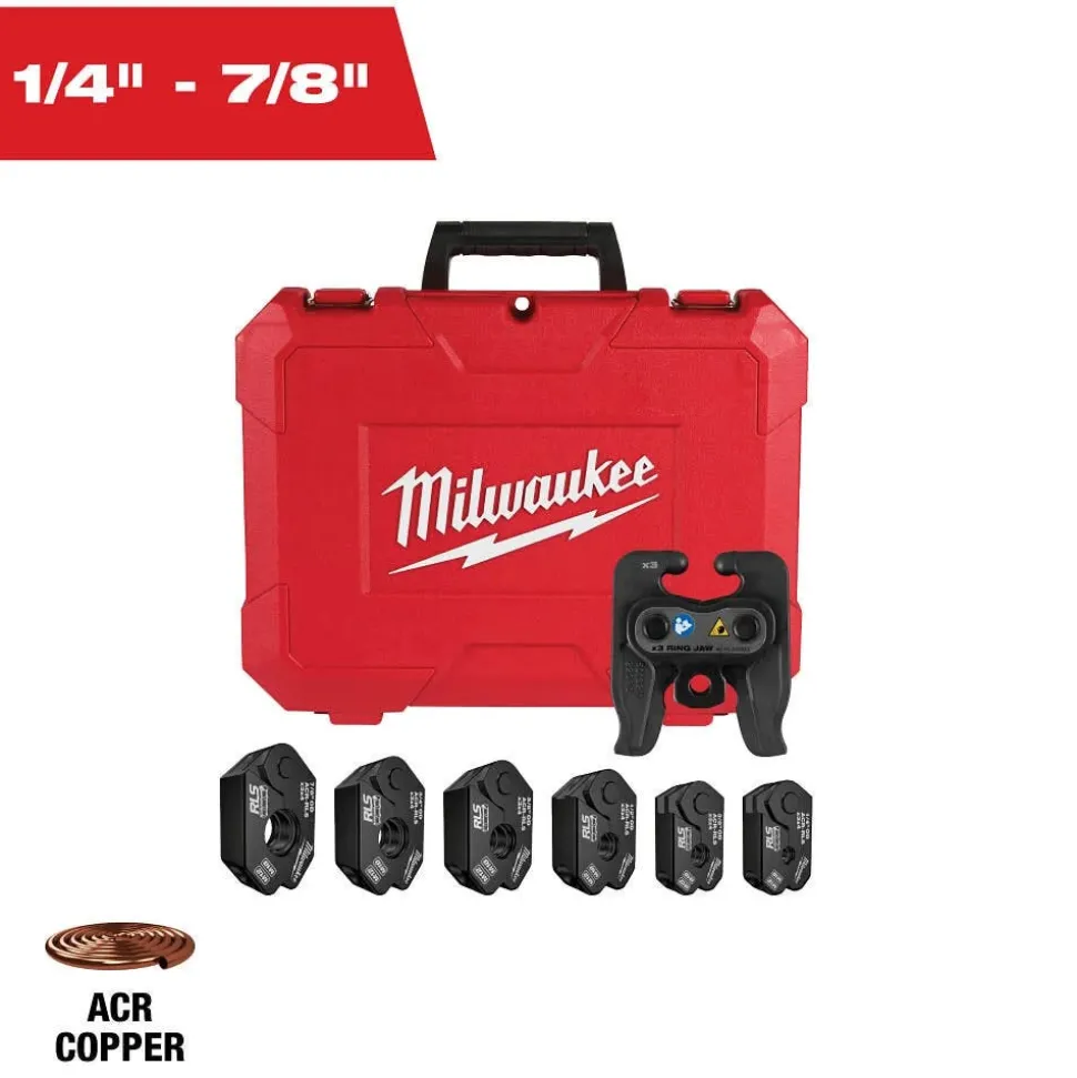 Milwaukee Tools 1/4" - 7/8" RLS® Pivoting Press Ring Kit for M12™ FORCE LOGIC™ Press Tool 49-16-2461RX