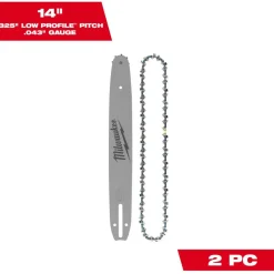 Milwaukee Tools 14" .325" LOW PROFILE™ Pitch, .043" Gauge Saw Chain and Guide Bar Set 49-16-2820