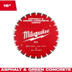 Milwaukee Tools 16" Asphalt & Green Concrete Segmented Diamond Blade 49-93-7245