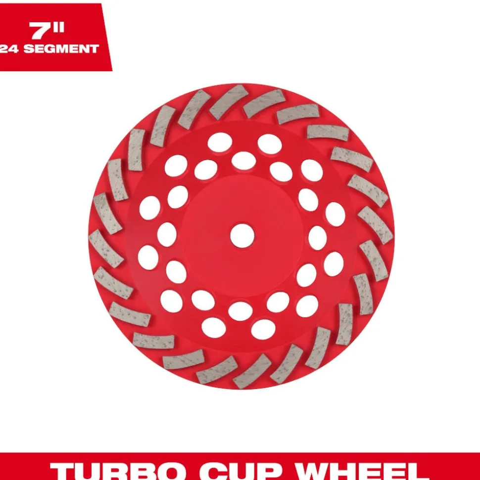 Milwaukee Tools 7" Diamond Max Turbo Diamond Cup Wheel - 24 Segment 49-93-7796