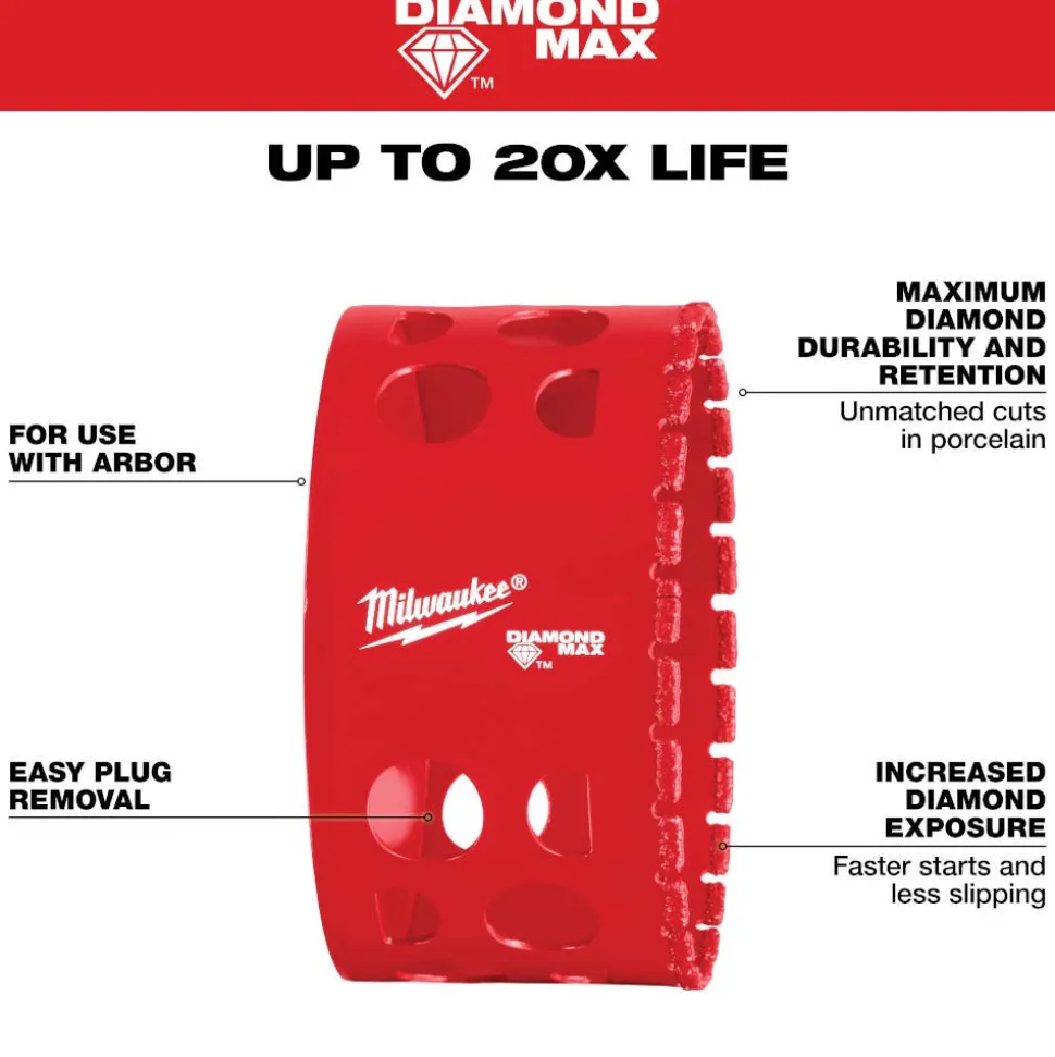 Milwaukee Tools 3-1/4" Diamond Max Hole Saw 49-56-5674