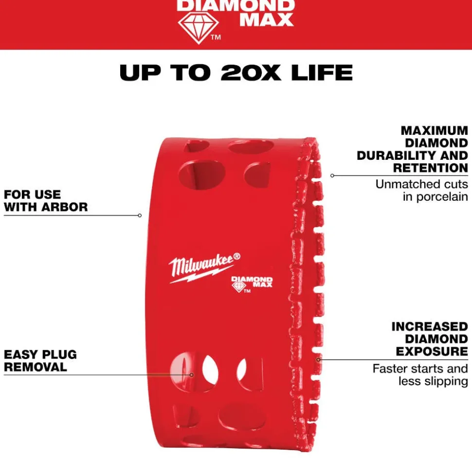 Milwaukee Tools 3-5/8" Diamond Max Hole Saw 49-56-5681