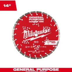 Milwaukee Tools 14" Diamond Max Segmented Turbo, General Purpose Diamond Blade 49-93-9014