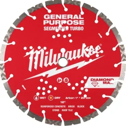 Milwaukee Tools 12" Diamond Max Segmented Turbo, General Purpose Diamond Blade 49-93-9012