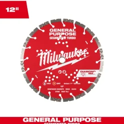 Milwaukee Tools 12" Diamond Max Segmented Turbo, General Purpose Diamond Blade 49-93-9012