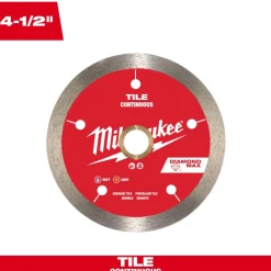 Milwaukee Tools 4-1/2" Diamond Max Continuous, Tile Diamond Blade 49-93-9204