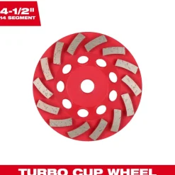 Milwaukee Tools 4-1/2" Diamond Max Turbo Diamond Cup Wheel - 14 Segment 49-93-7784