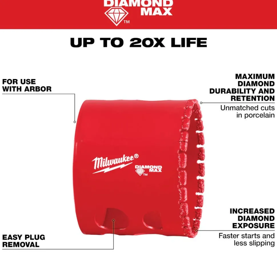 Milwaukee Tools 2-1/8" Diamond Max Hole Saw 49-56-5649