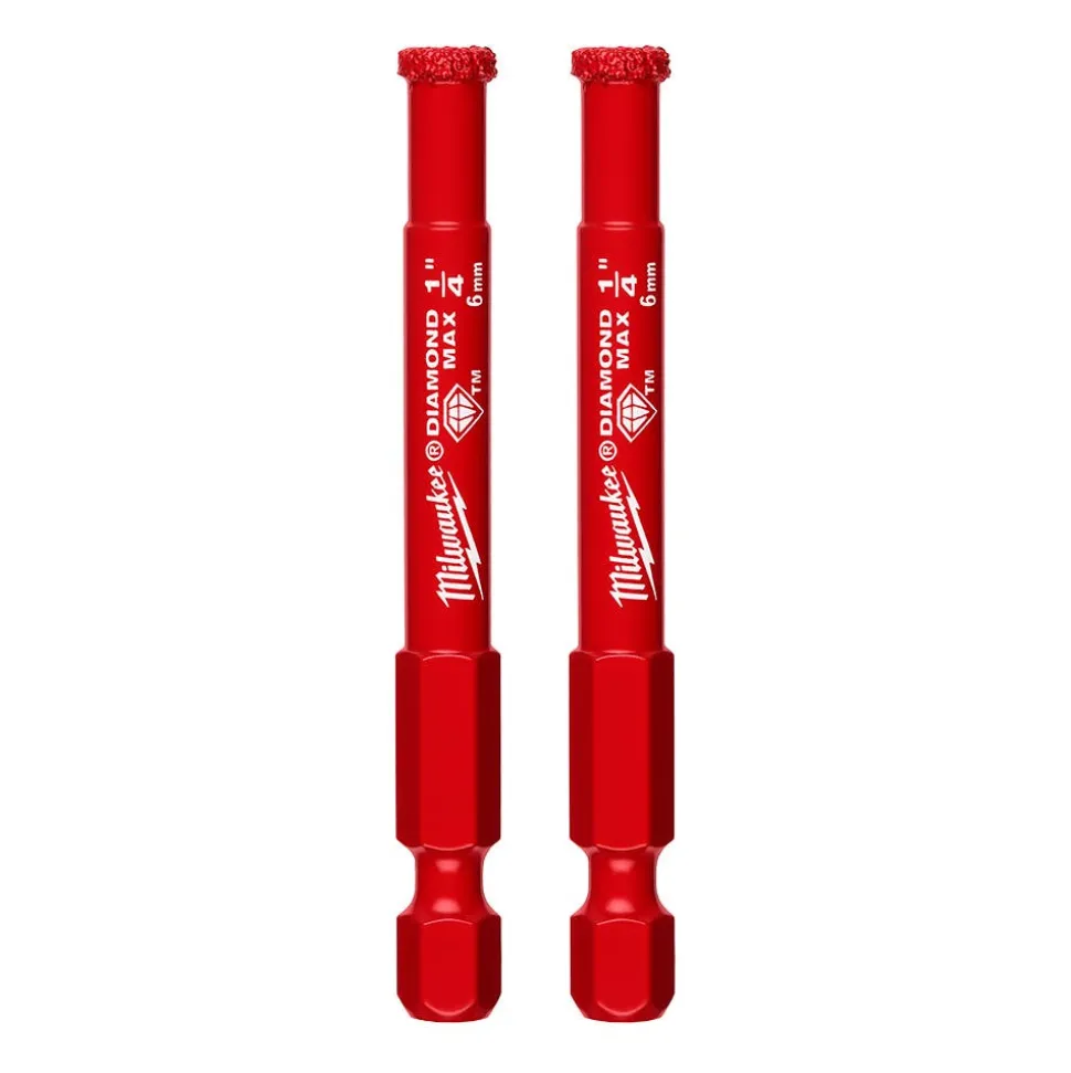 Milwaukee Tools 1/4" Diamond Max Hole Saw Bits - 2PK 49-56-0501
