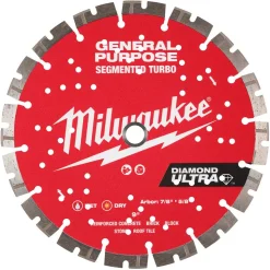 Milwaukee Tools 9" Diamond Ultra Segmented Turbo, General Purpose Diamond Blade 49-93-7532