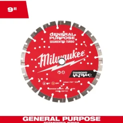 Milwaukee Tools 9" Diamond Ultra Segmented Turbo, General Purpose Diamond Blade 49-93-7532