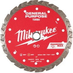 Milwaukee Tools 7" Diamond Max Turbo, General Purpose Diamond Blade 49-93-9107