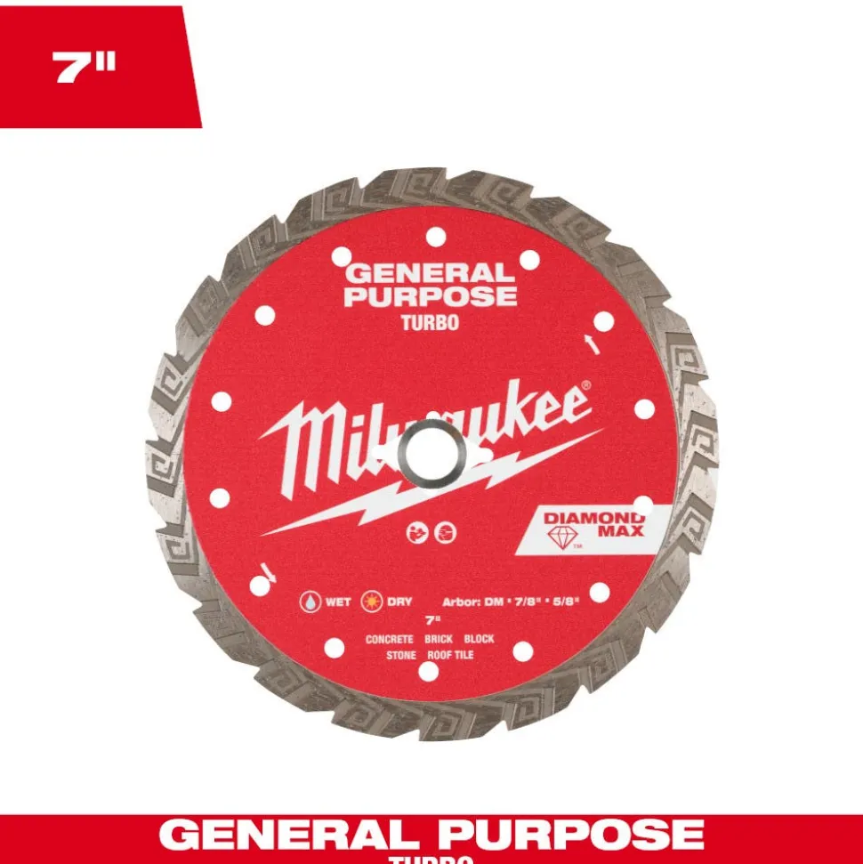 Milwaukee Tools 7" Diamond Max Turbo, General Purpose Diamond Blade 49-93-9107
