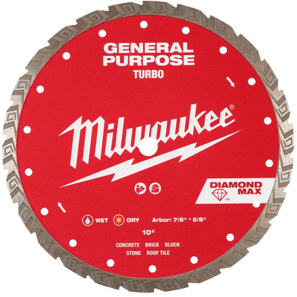 Milwaukee Tools 10" Diamond Max Turbo, General Purpose Diamond Blade 49-93-9110