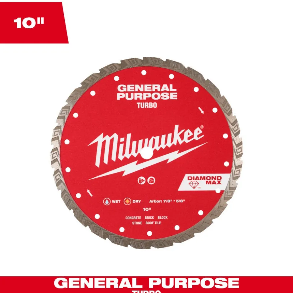 Milwaukee Tools 10" Diamond Max Turbo, General Purpose Diamond Blade 49-93-9110