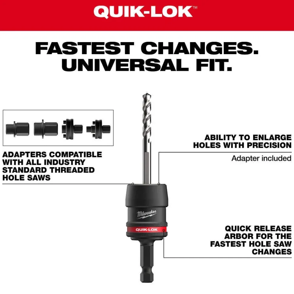 Milwaukee Tools 3/8" QUIK-LOK Arbor Set 5PC 49-56-7545