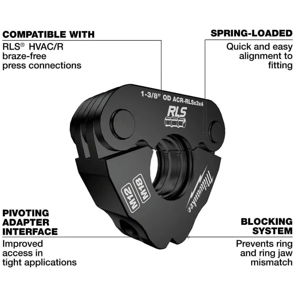 Milwaukee Tools 3/8" RLS® Pivoting Press Ring 49-16-2652RX