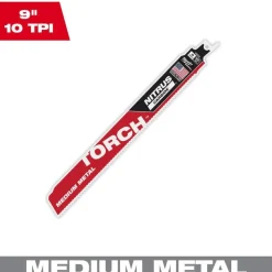 Milwaukee Tools 9" 10TPI TORCH Nitrus Carbide Reciprocating Saw Blade 48-00-6252