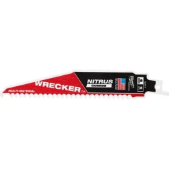 Milwaukee Tools 6" WRECKER™ with NITRUS™ Carbide SAWZALL® Blade for Multi-Material (5 PK) 48-00-5571