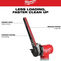 Milwaukee Tools 1/2” x 18” 40 Grit Bandfile Belts – 4 pack 48-80-9040