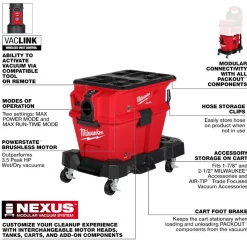 Milwaukee Tools M18 FUEL™ NEXUS™ 6 Gallon Wet/Dry Vacuum w/ PACKOUT™ Compatibility & VACLINK™ 0914-20