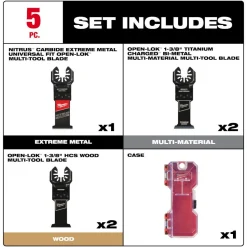 Milwaukee Tools OPEN-LOK™ 5PC Multi-Tool Blade Kit 49-10-9115