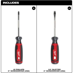 Milwaukee Tools 2PC Cushion Grip Screwdriver Set (USA) MT200-2