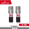Milwaukee Tools SHOCKWAVE™ Impact Duty 1" T45 Insert Bits 2Pk 48-32-4991
