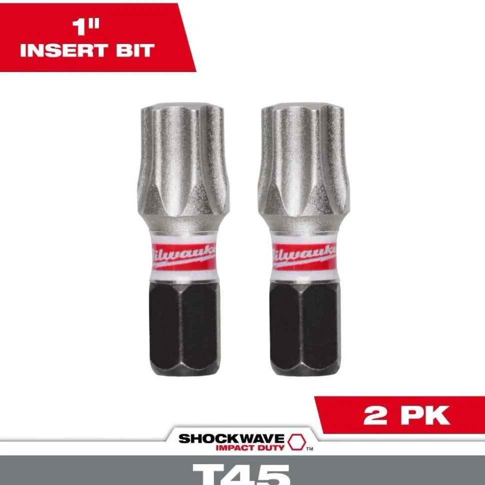 Milwaukee Tools SHOCKWAVE™ Impact Duty 1" T45 Insert Bits 2Pk 48-32-4991