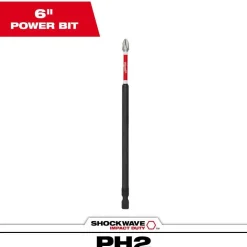 Milwaukee Tools SHOCKWAVE 6" Phillips #2 Impact Power Bit 48-32-4802