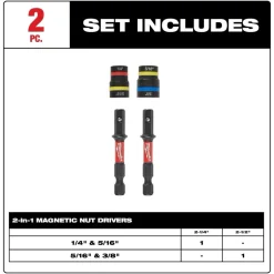 Milwaukee Tools SHOCKWAVE Impact Duty Quik-Clear 2-in-1 Magnetic Nut Driver Set 2PC 49-66-4566