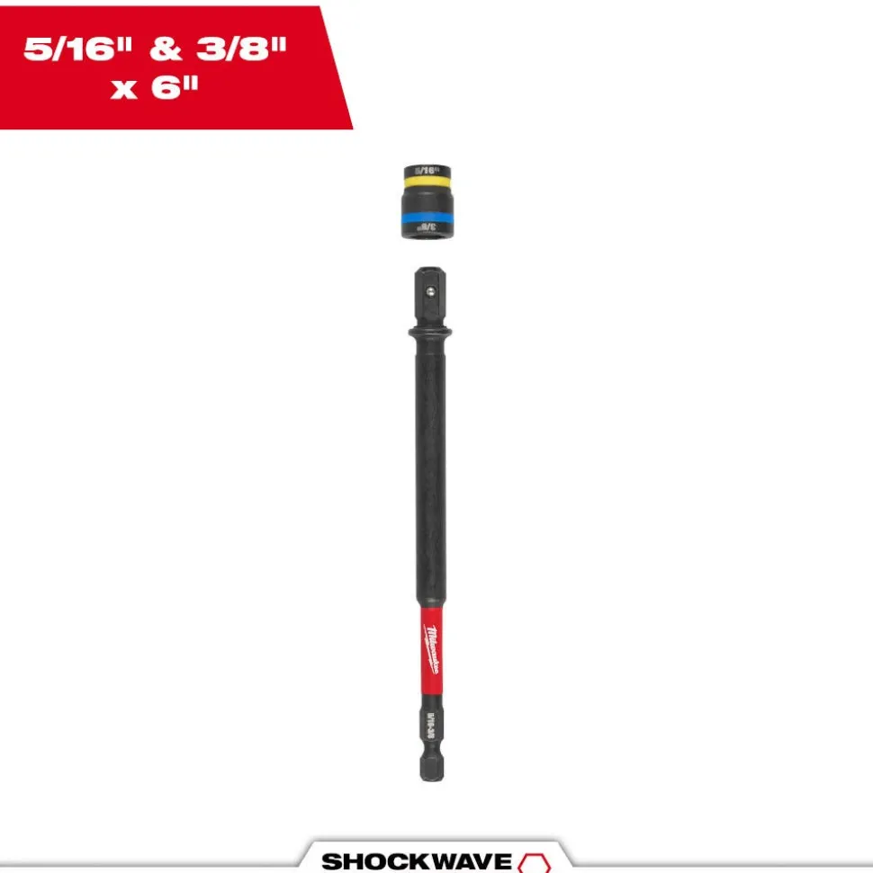 Milwaukee Tools SHOCKWAVE™ Impact Duty 5/16” and 3/8” x 6” QUIK-CLEAR™ 2-in-1 Magnetic Nut Driver 49-66-4746