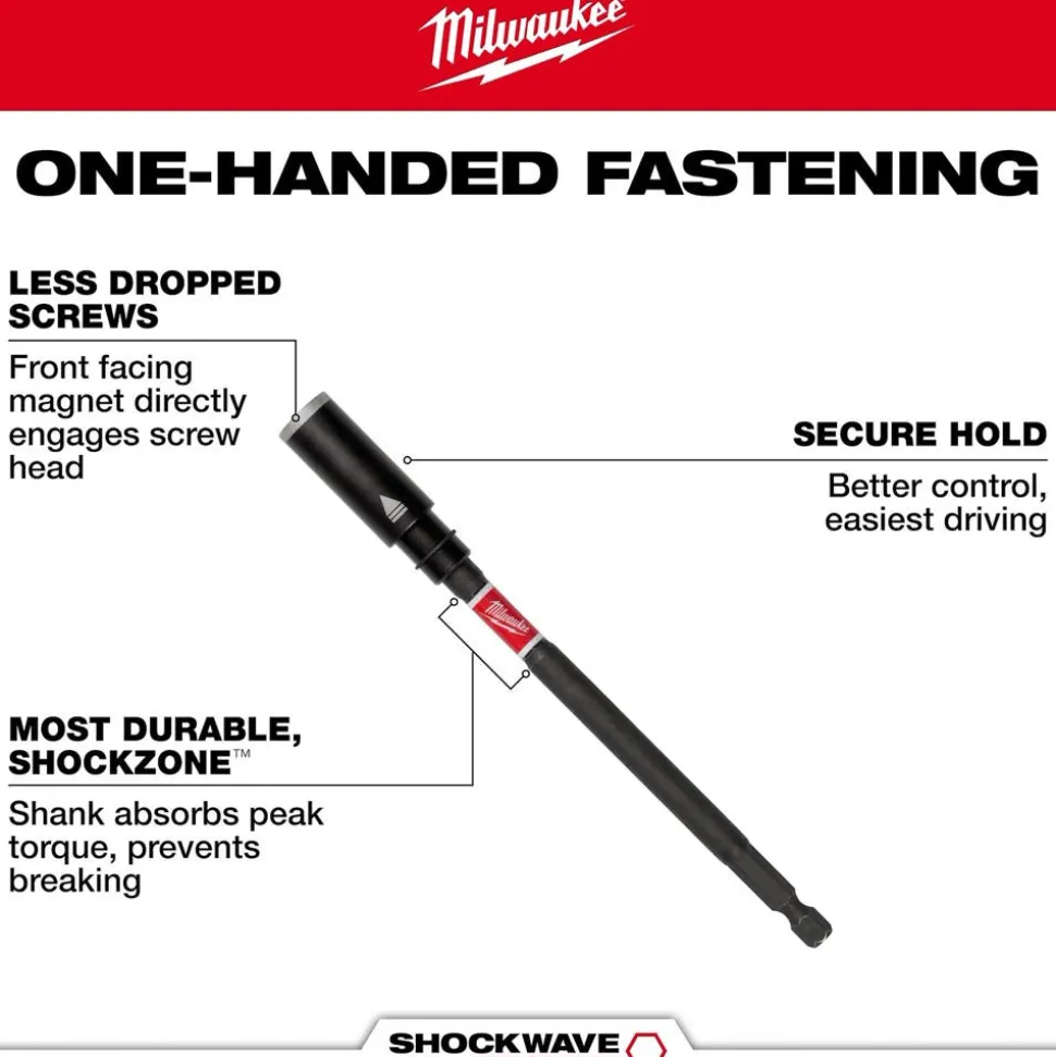 Milwaukee Tools SHOCKWAVE 4" Impact Duty Screw-Holding Bit Holder 48-32-7904