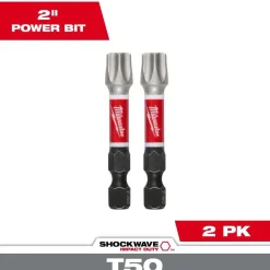 Milwaukee Tools SHOCKWAVE™ Impact Duty 2" T50 Impact Bits 2Pk 48-32-6002