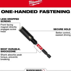 Milwaukee Tools SHOCKWAVE 3" Impact Duty Screw-Holding Bit Holder 48-32-7903