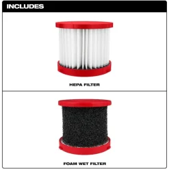 Milwaukee Tools Two Piece HEPA and Foam Wet Filter Kit 49-90-1900HW