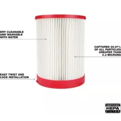 Milwaukee Tools Two Piece HEPA and Foam Wet Filter Kit 49-90-1900HW