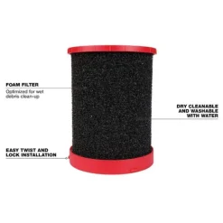 Milwaukee Tools Two Piece HEPA and Foam Wet Filter Kit 49-90-1900HW