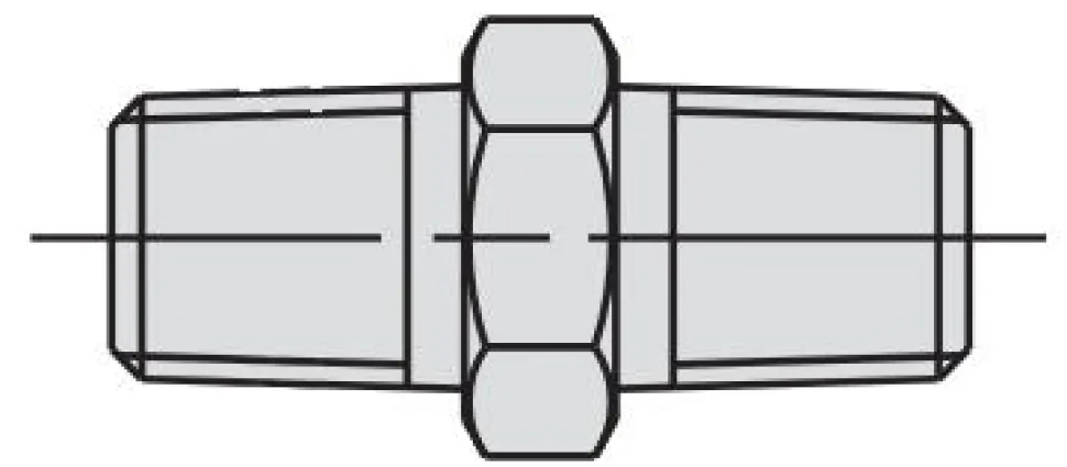 Power Team SPX Male Connector Hydraulic 1-11/16” long, 1 /4” NPTF male ends. 9690