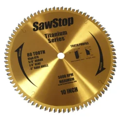 SawStop Table Saws SawStop 10" 80-Tooth Titanium Series Woodworking Table Saw Blade BTS-P-80HATB BTS-P-80HATB