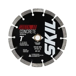 Skil Stainless Steel Compression Skid Plate with Anti-spalling Slot, 7" Segmented Green Cutting Concrete Blade (Medium Hardness) SPT5008-EA