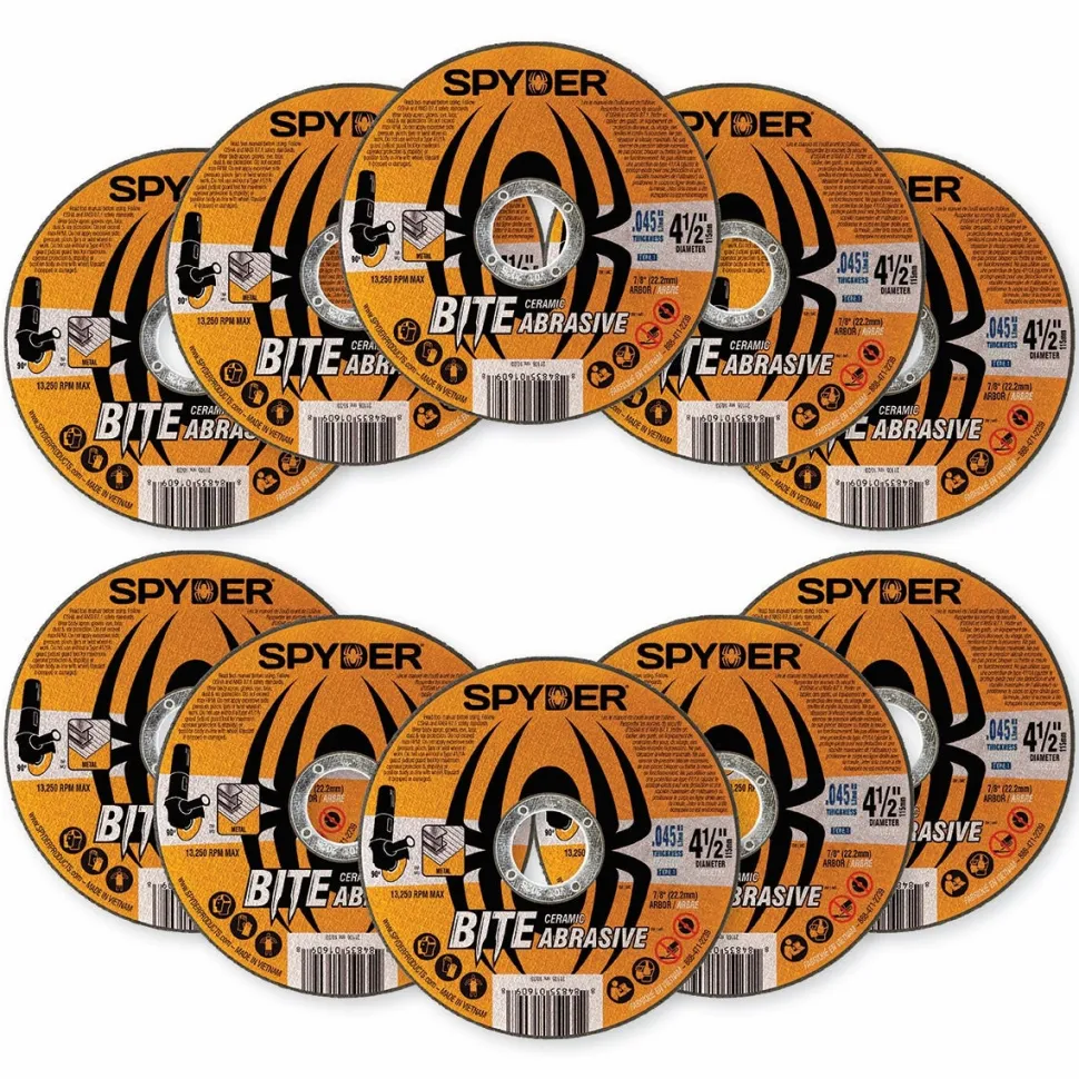 Spyder 4.5" Bonded Ceramic Abrasive Cut-Off Wheel (10-Pack) 21105-10