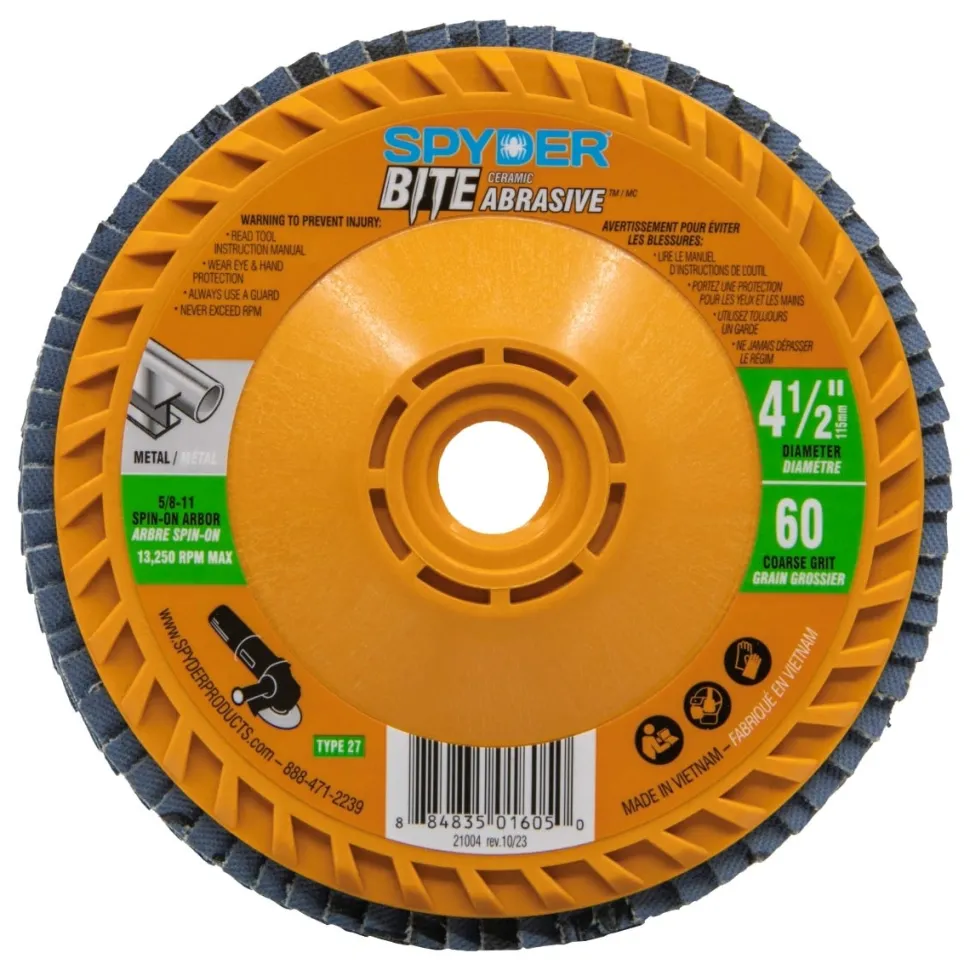 Spyder 4.5" Ceramic 60-Grit Flap Disc 21004