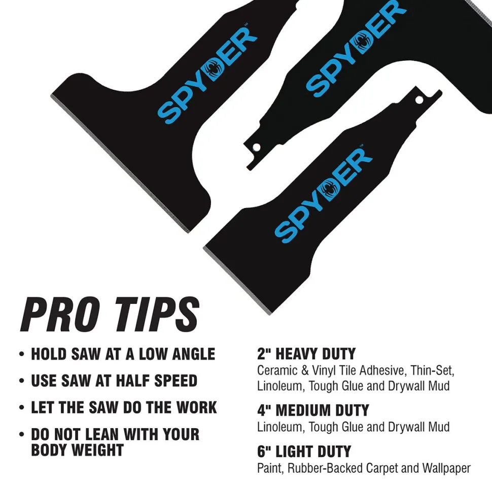 Spyder 2" Scraper Blade Attachment for Reciprocating Saws 319