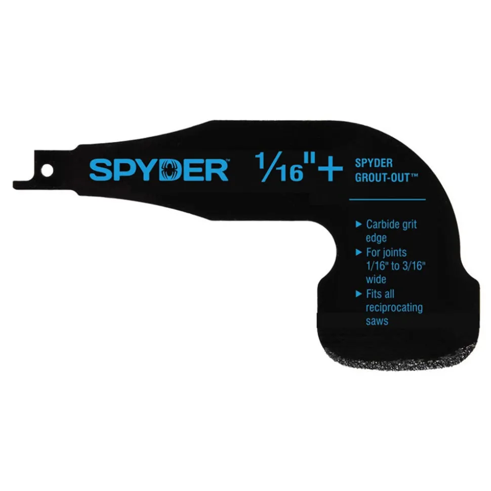 Spyder 1/16 to 1/8" Grout Removal Tool Reciprocating Saw Blade Attachment 100263