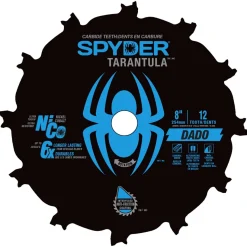 Spyder 8" 12-Tooth Dado Tungsten Carbide Tipped Steel Circular Saw Blade 13024