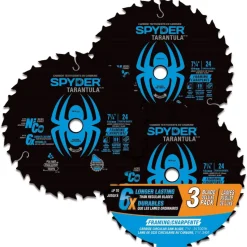 Spyder 7-1/4" 24-Tooth TCT Framing Circular Saw Blade (3-Pack) 13050
