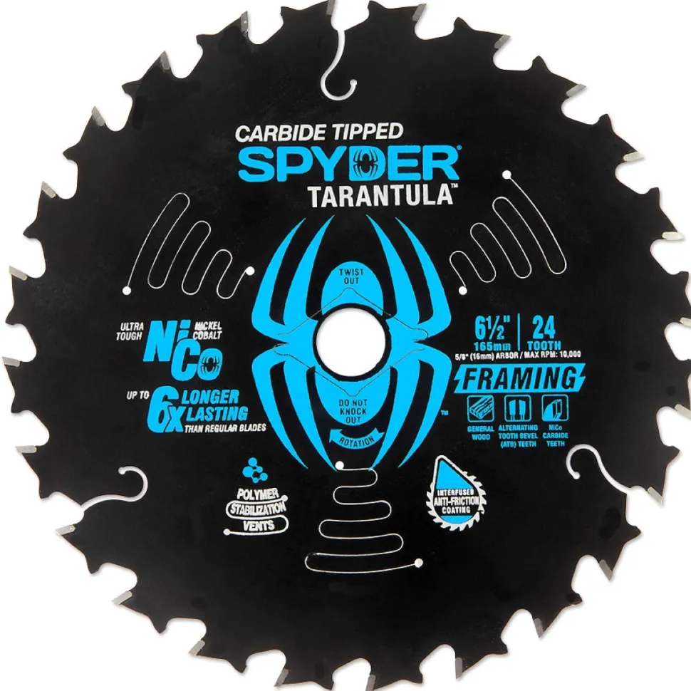 Spyder 6-1/2" 24-Tooth TCT Framing Circular Saw Blade 13004