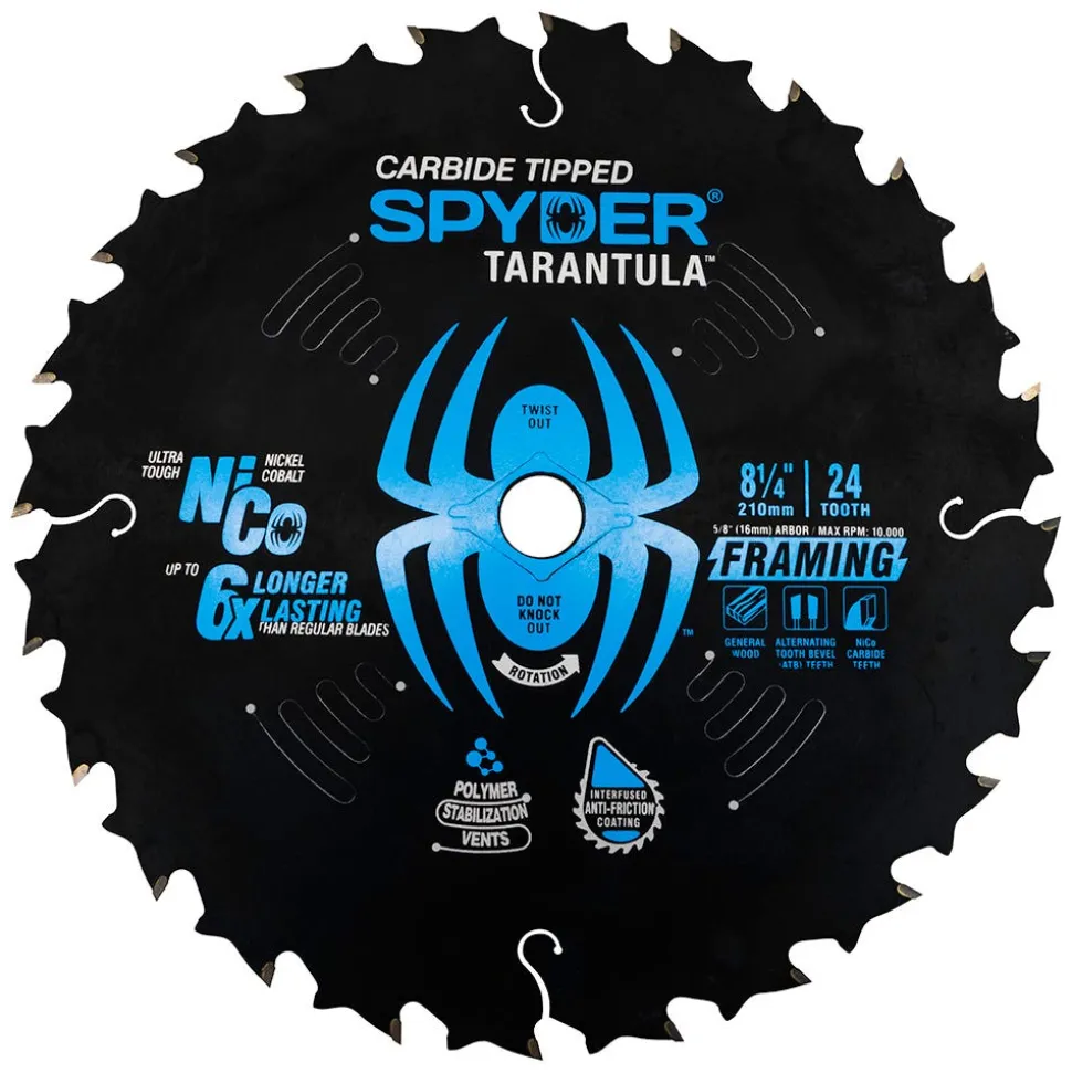 Spyder 8-1/4" 24-Tooth TCT Framing Circular Saw Blade 13031