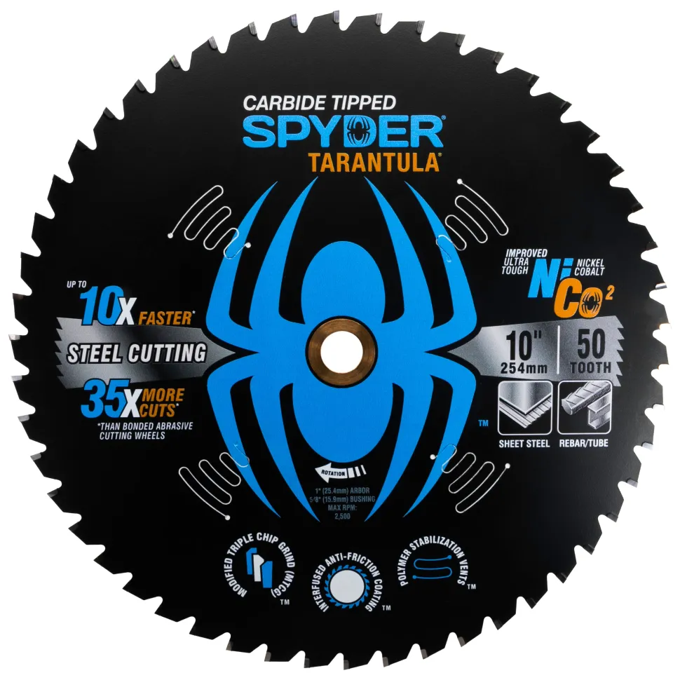 Spyder 10" 50-Tooth TCT Steel Cutting Circular Saw Blade 13504